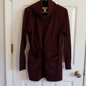 Cowl Neck Tunic Full Zip Sweatshirt